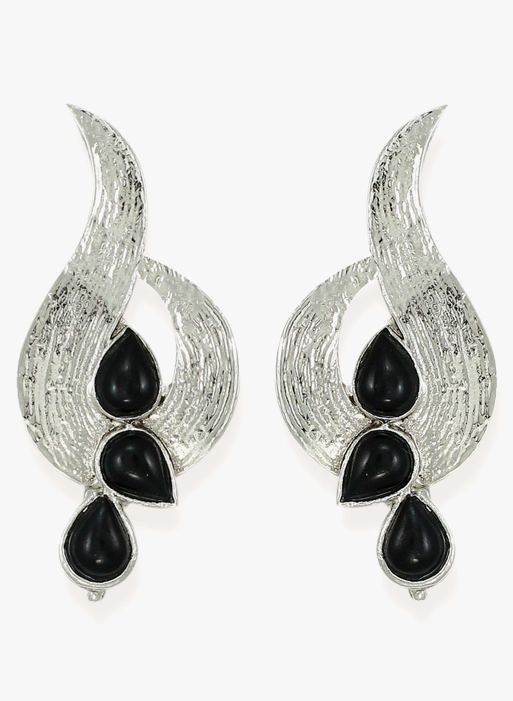Zaveri Pearls Silver/Black 100%Zinc Danglers & Drop