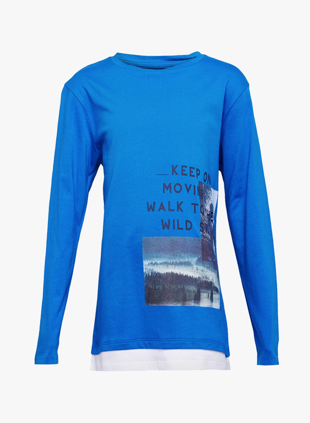 Tom Tailor Blue Printed Round Neck T-Shirt