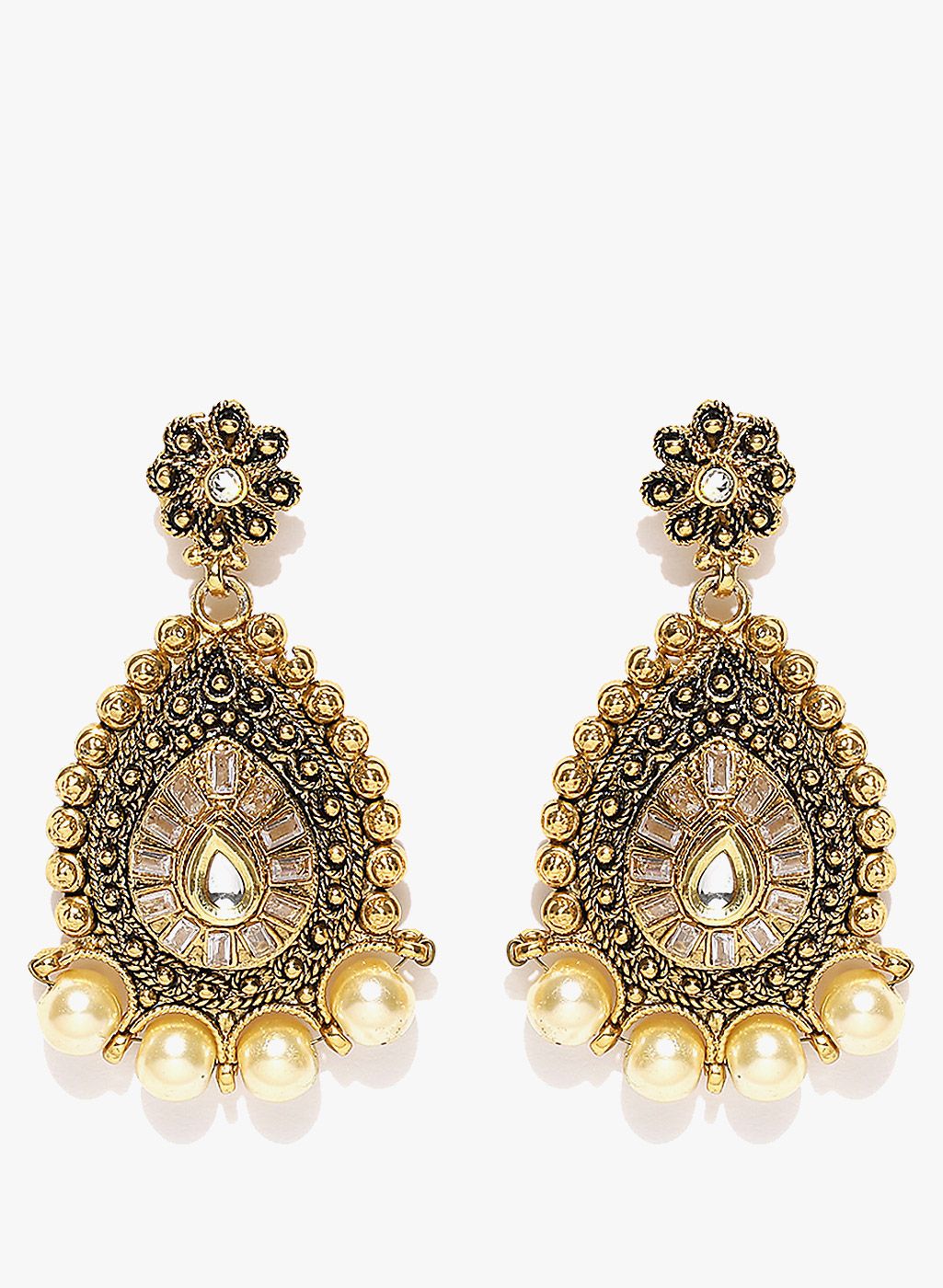 PANASH Golden/Black Copper Danglers & Drop