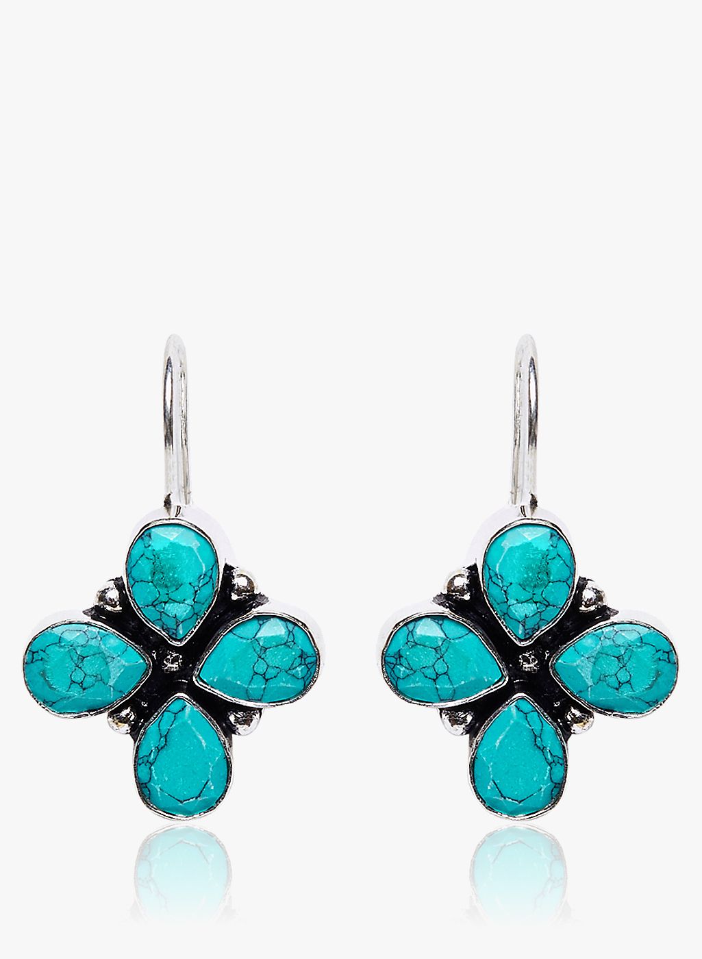 Imli Street Turquoise Brass Danglers & Drop