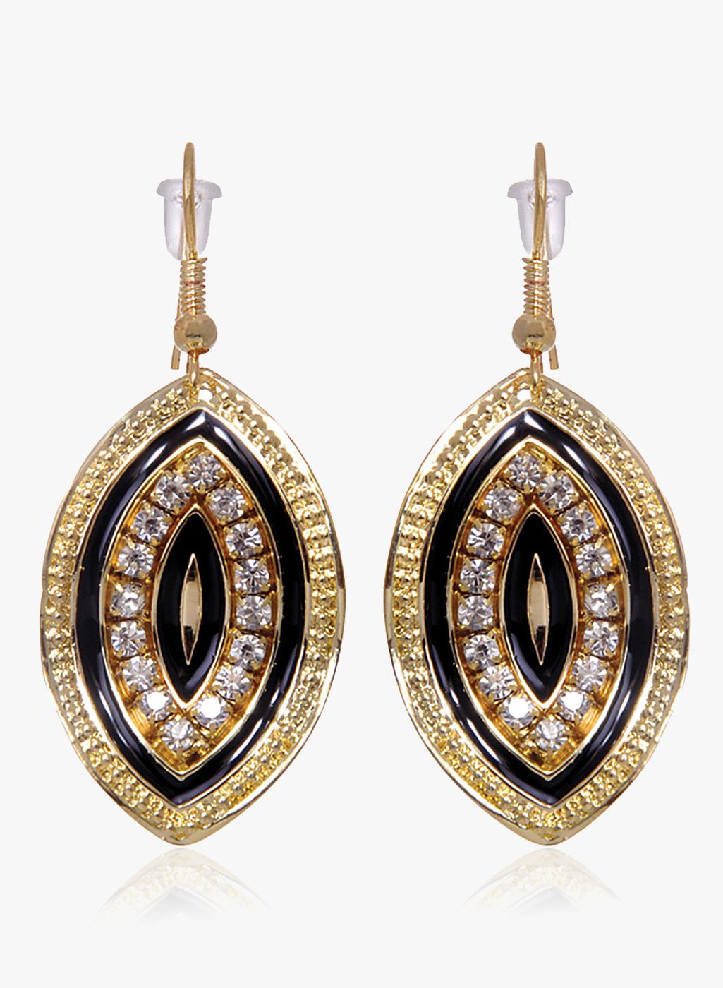 Sparkle Street Black/Golden Alloy Danglers & Drop