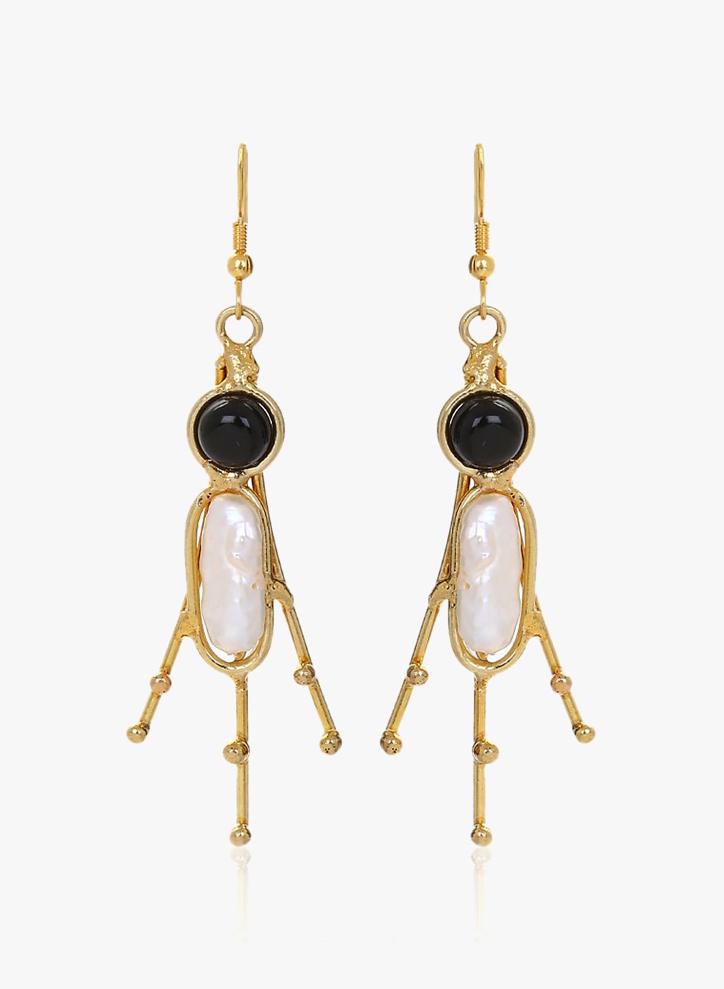 ZeroKaata Multicoloured/Black Brass Danglers & Drop