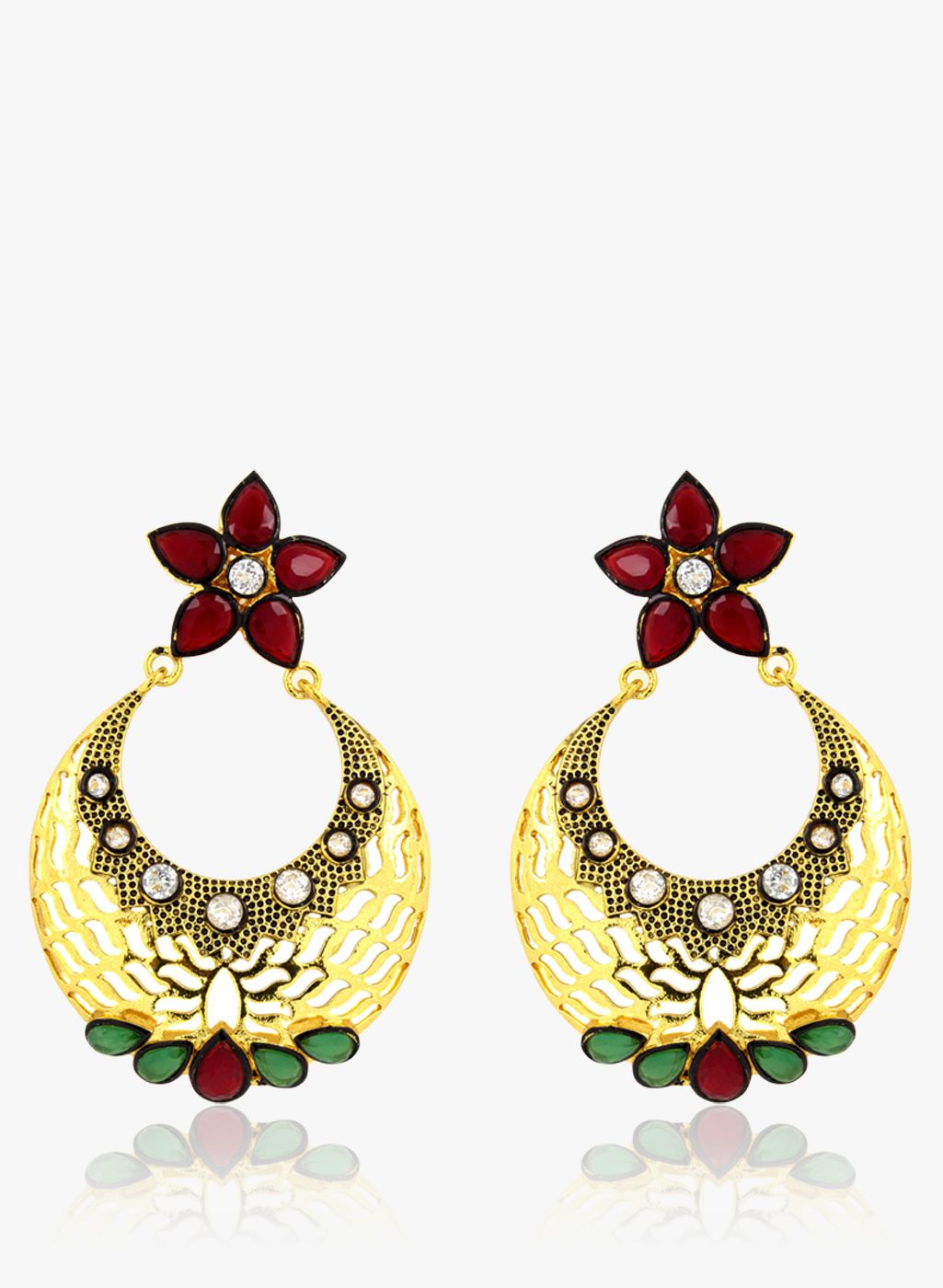 the jewelbox Multicoloured ed Brass Danglers & Drop
