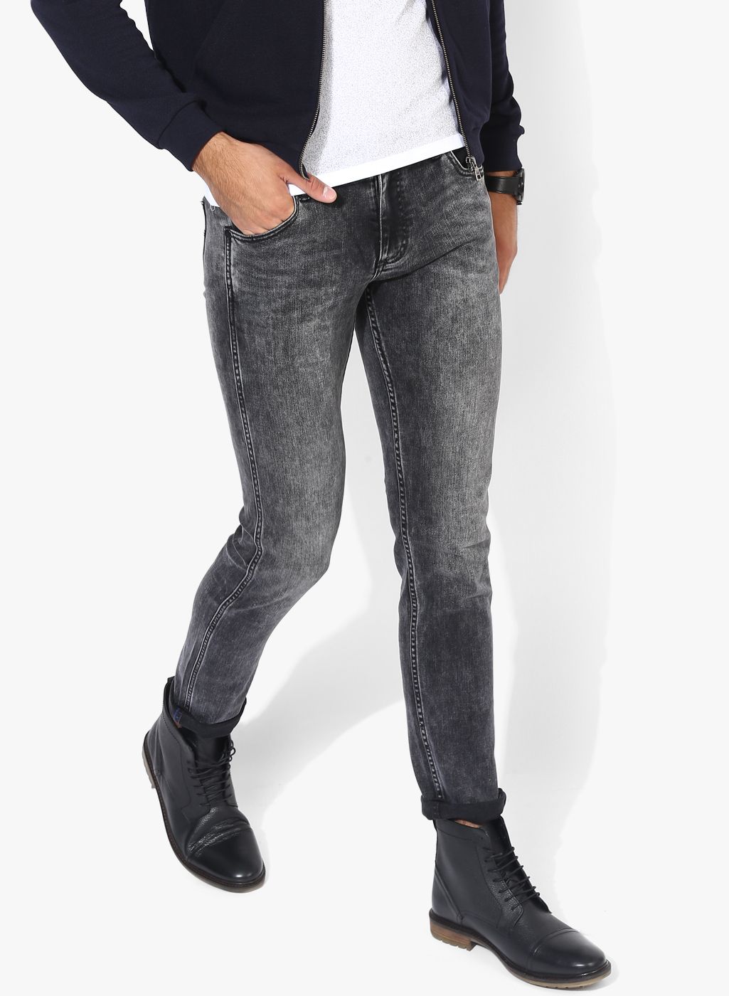 Calvin Klein Jeans Grey Washed Skinny Fit Jeans