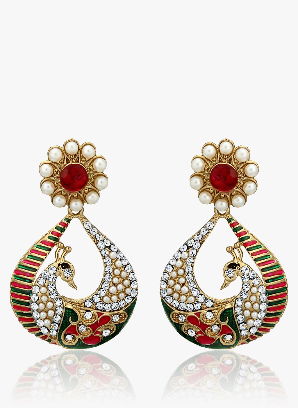 Zaveri Pearls Multicoloured Metal Danglers And Drop