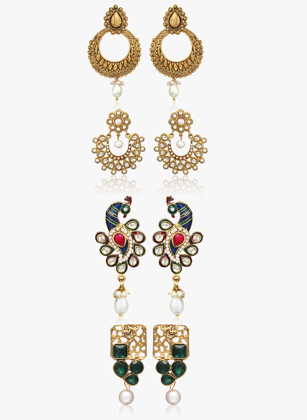 Zaveri Pearls Multicoloured Metal Danglers And Drop