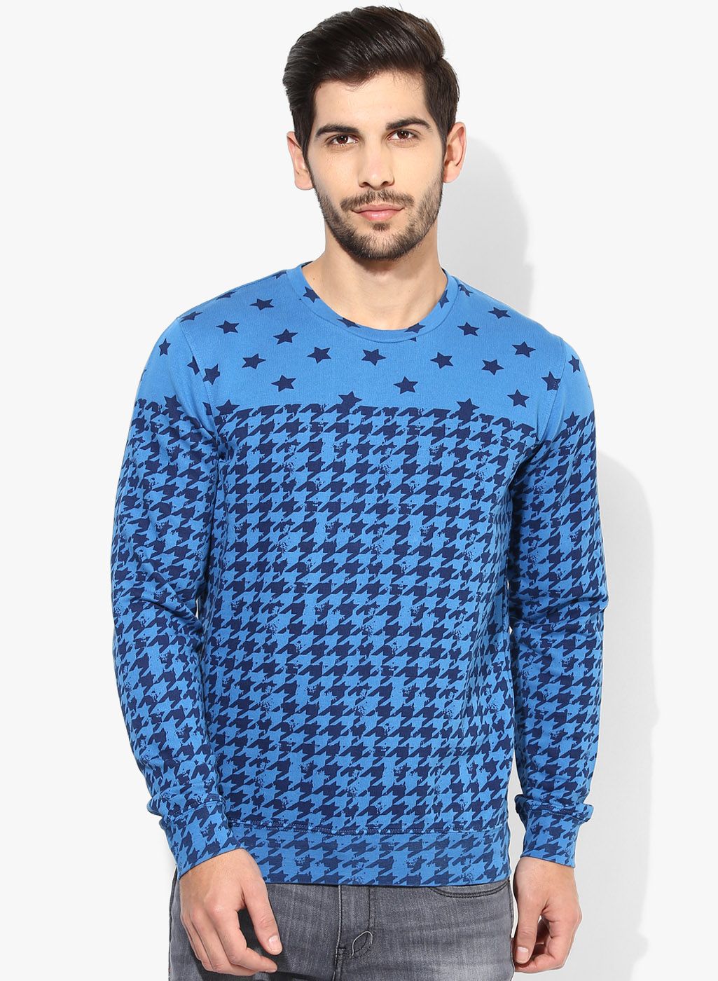 United Colors of Benetton Blue Printed Sweatshirt