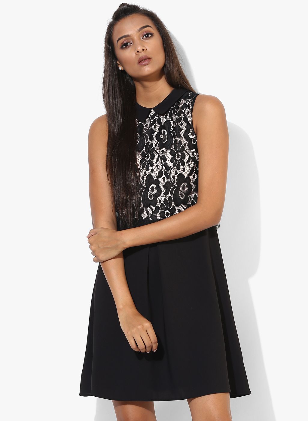 DOROTHY PERKINS Lace Collar Fit And Flare