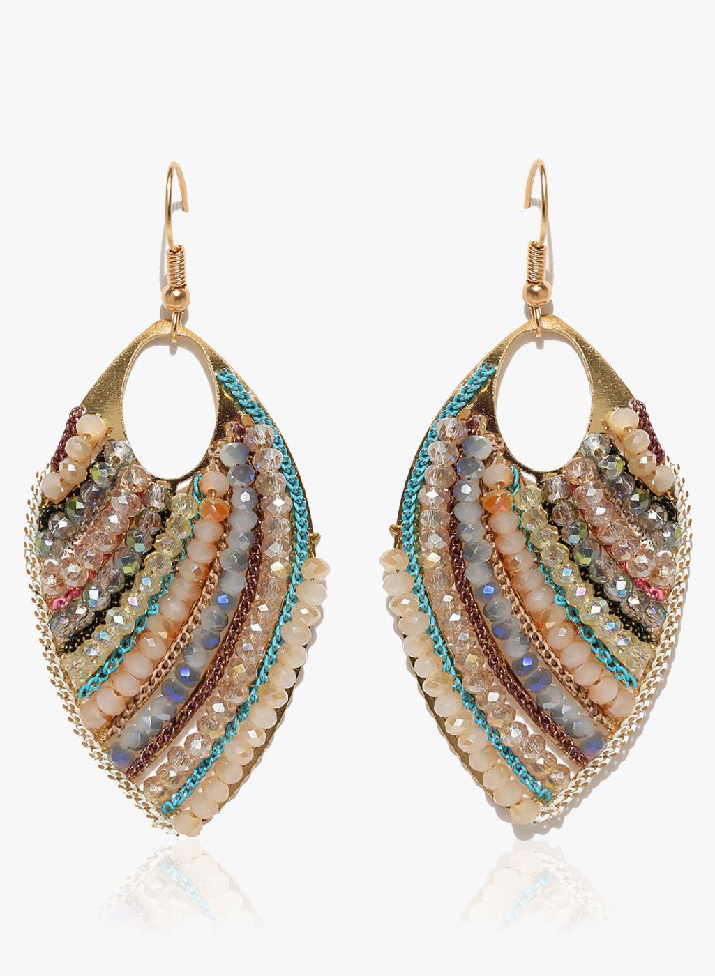Jewels Galaxy Multicoloured Brass Danglers and Drop