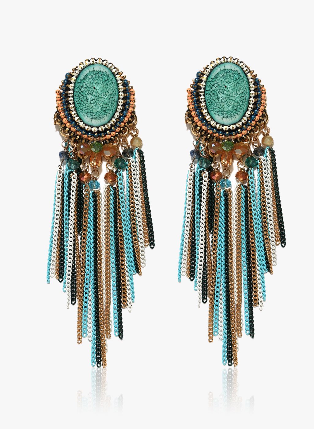 Jewels Galaxy Multicoloured Brass Danglers and Drop