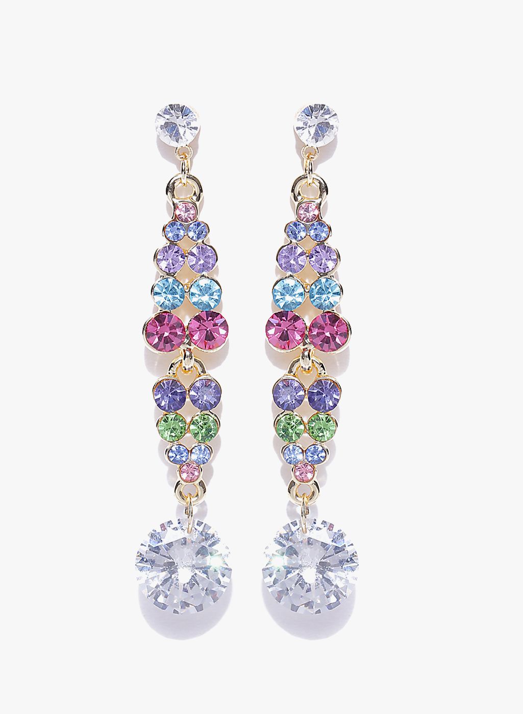 Jewels Galaxy Multicoloured Brass Danglers and Drop