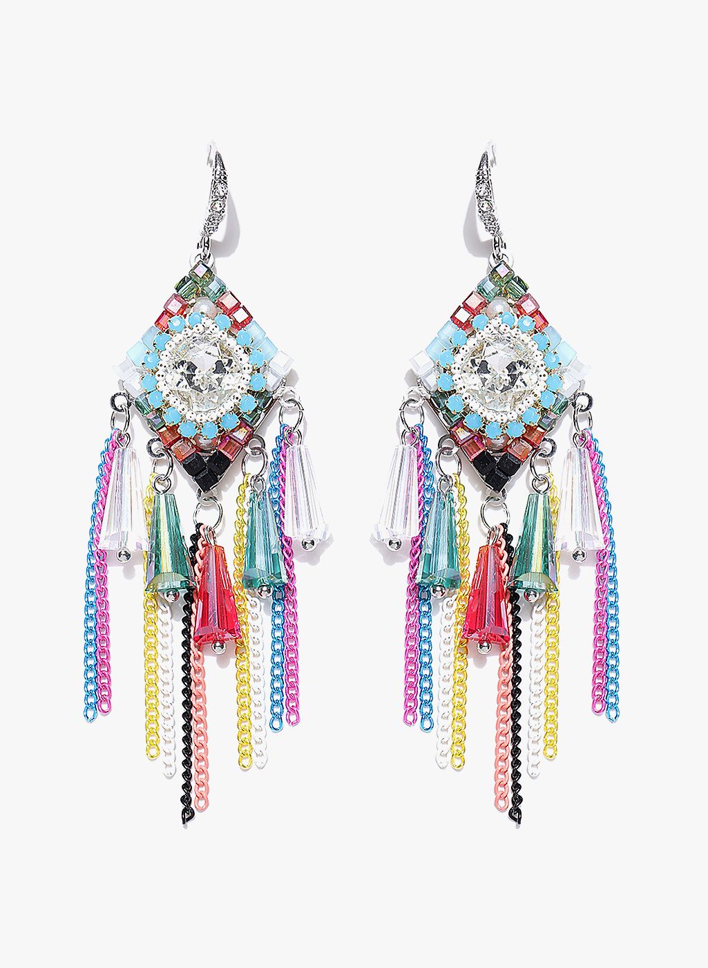 Jewels Galaxy Multicoloured Brass Danglers and Drop
