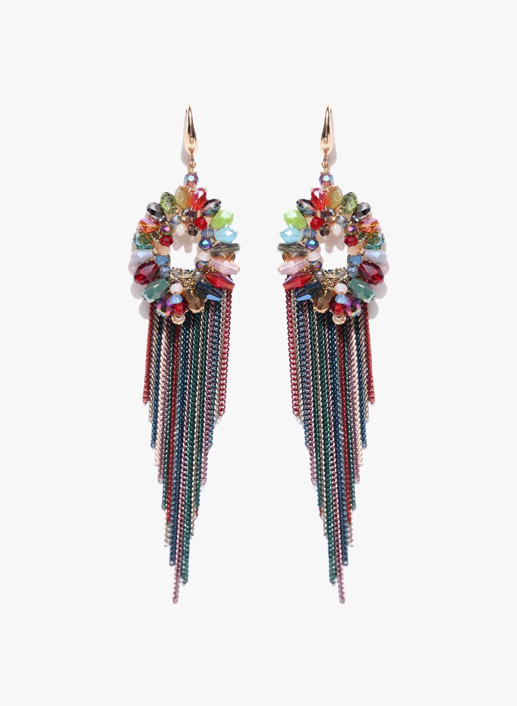 Jewels Galaxy Multicoloured Brass Danglers and Drop