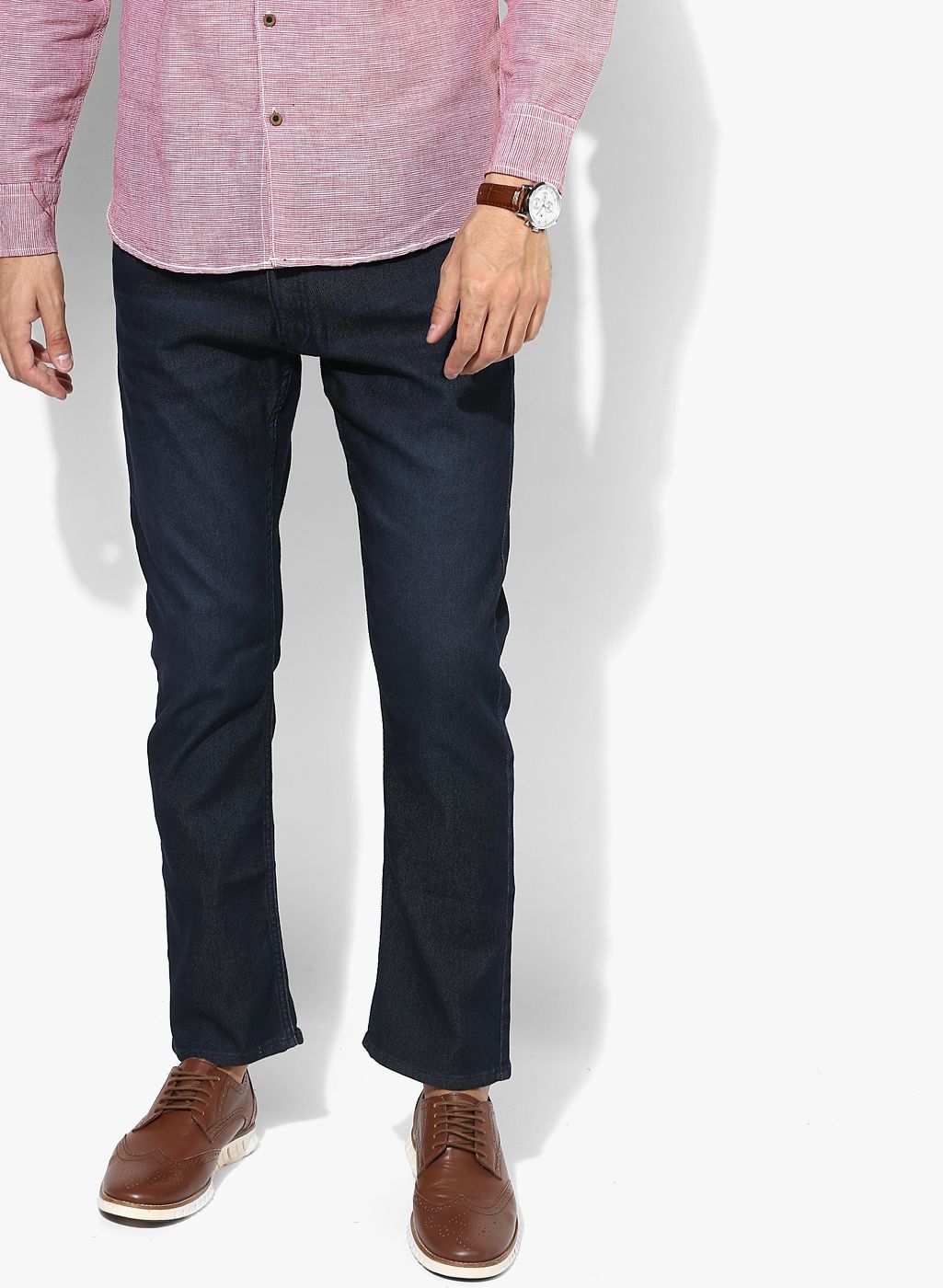 Marks & Spencer Navy Blue Washed Slim Fit Jeans