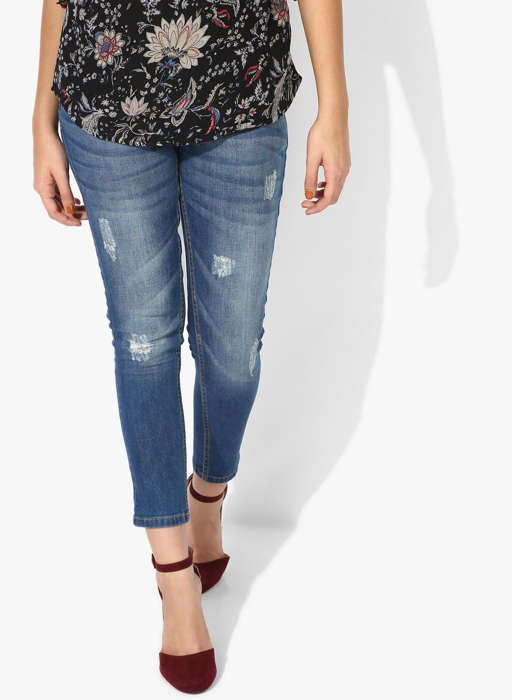 Monte Carlo Blue Washed Mid Rise Regular Fit Jeans
