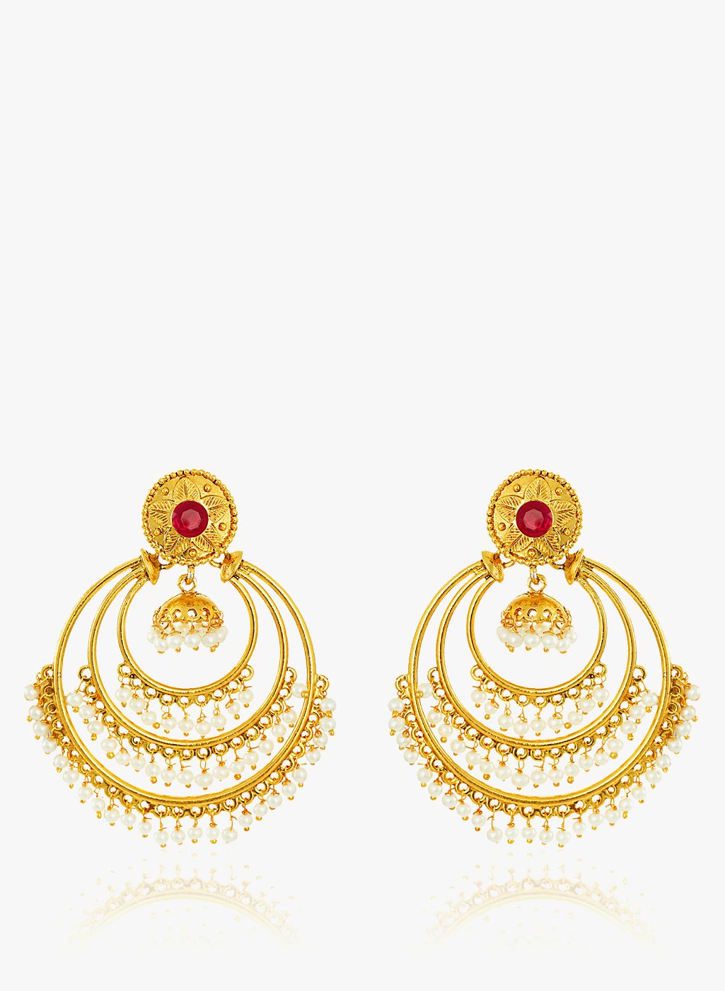 Zaveri Pearls White/Golden 100%Zinc Danglers & Drop