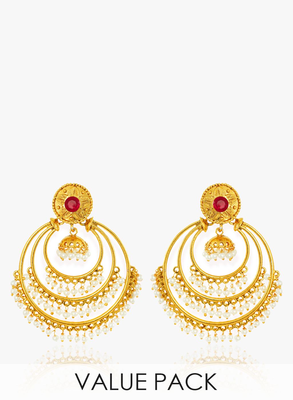 Zaveri Pearls White/Golden 100%Zinc Danglers & Drop