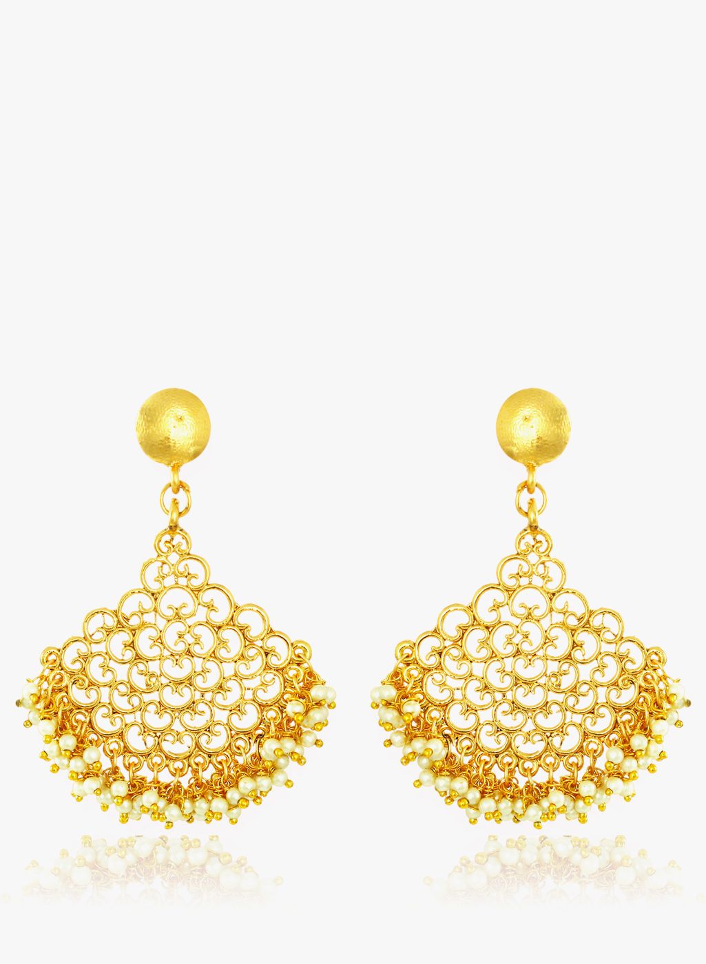 Zaveri Pearls White/Golden 100%Zinc Danglers & Drop
