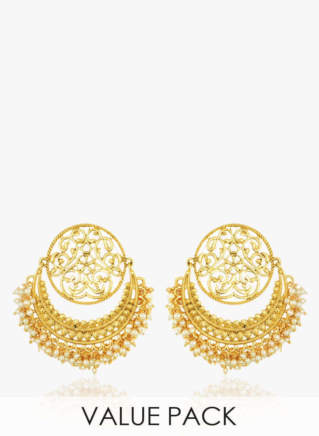 Zaveri Pearls White/Golden 100%Zinc Danglers & Drop