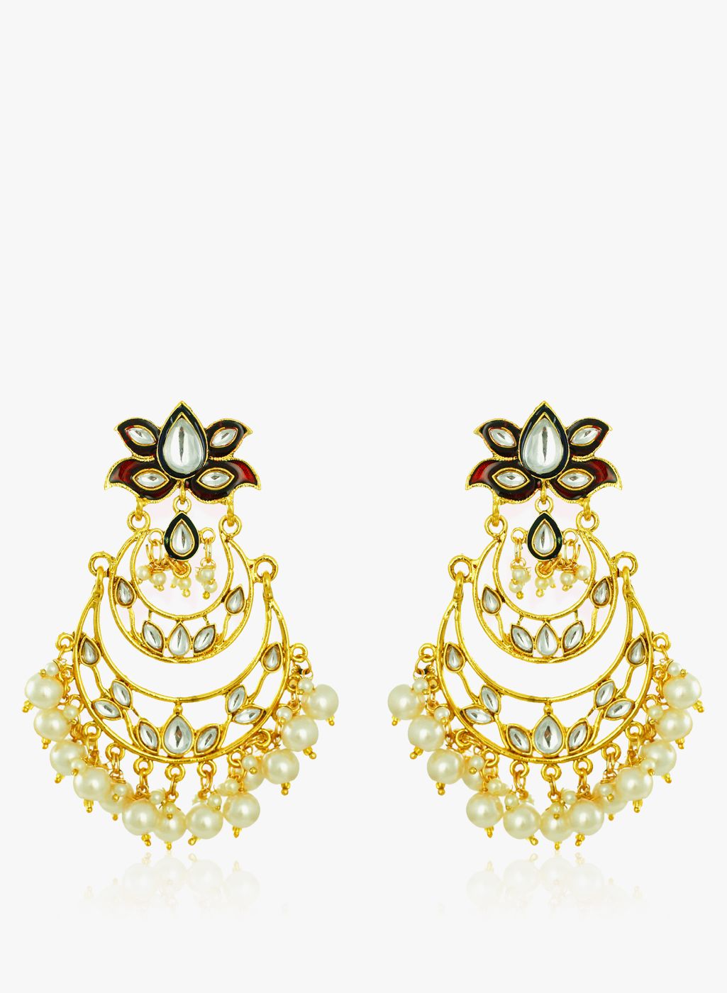 Zaveri Pearls White/Golden 100%Zinc Danglers & Drop