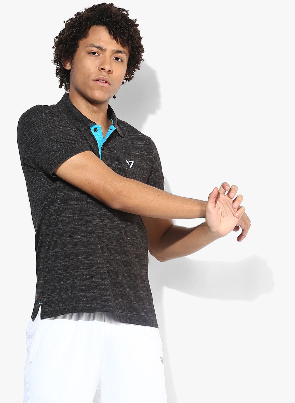 Seven By Ms Dhoni-Prime Charcoal Grey Polo T-Shirt