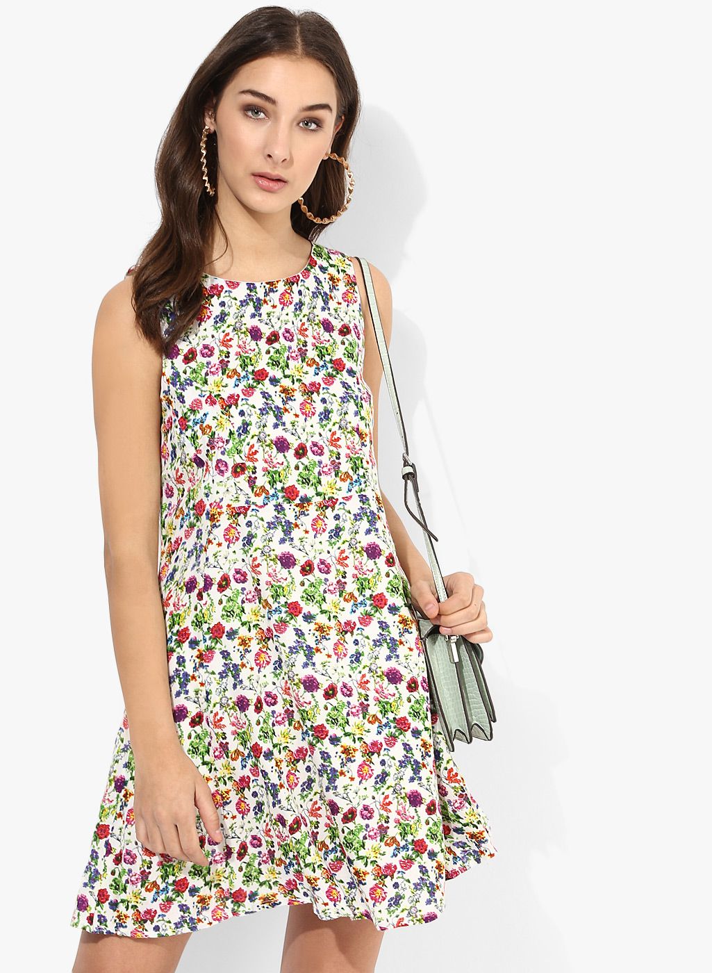 Jealous 21 Multicoloured Coloured Printed Shift Dress