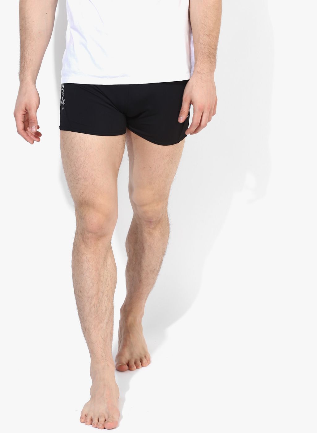 Speedo Black Printed Regular Fit Sports Shorts