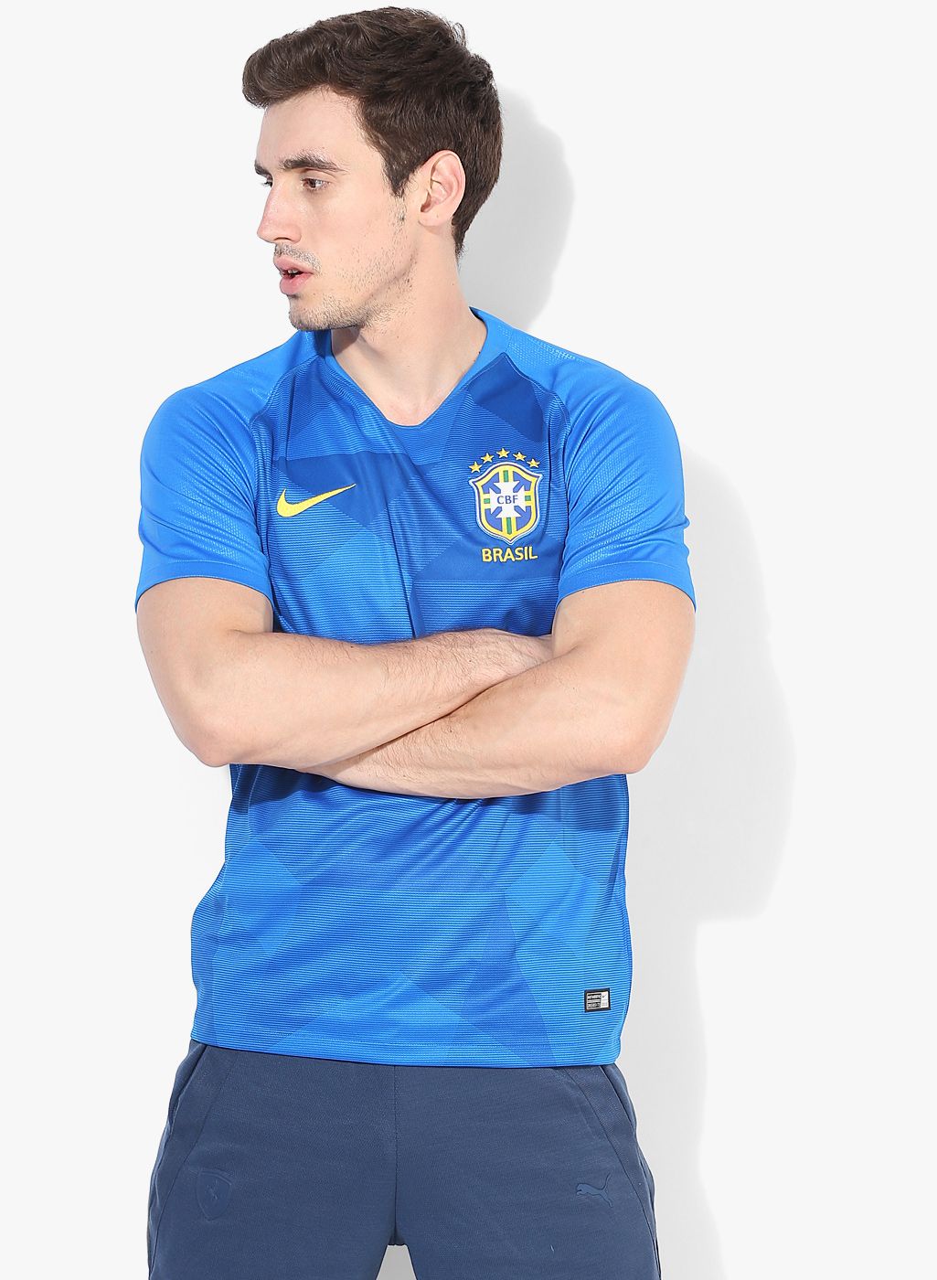 Nike Breathe Brasil Football Golden Sports Jersey