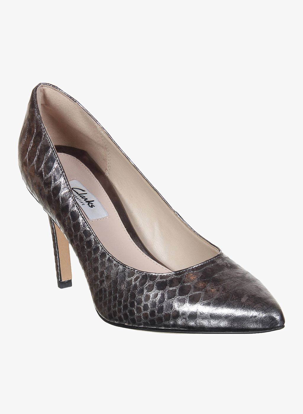 clarks silver pumps