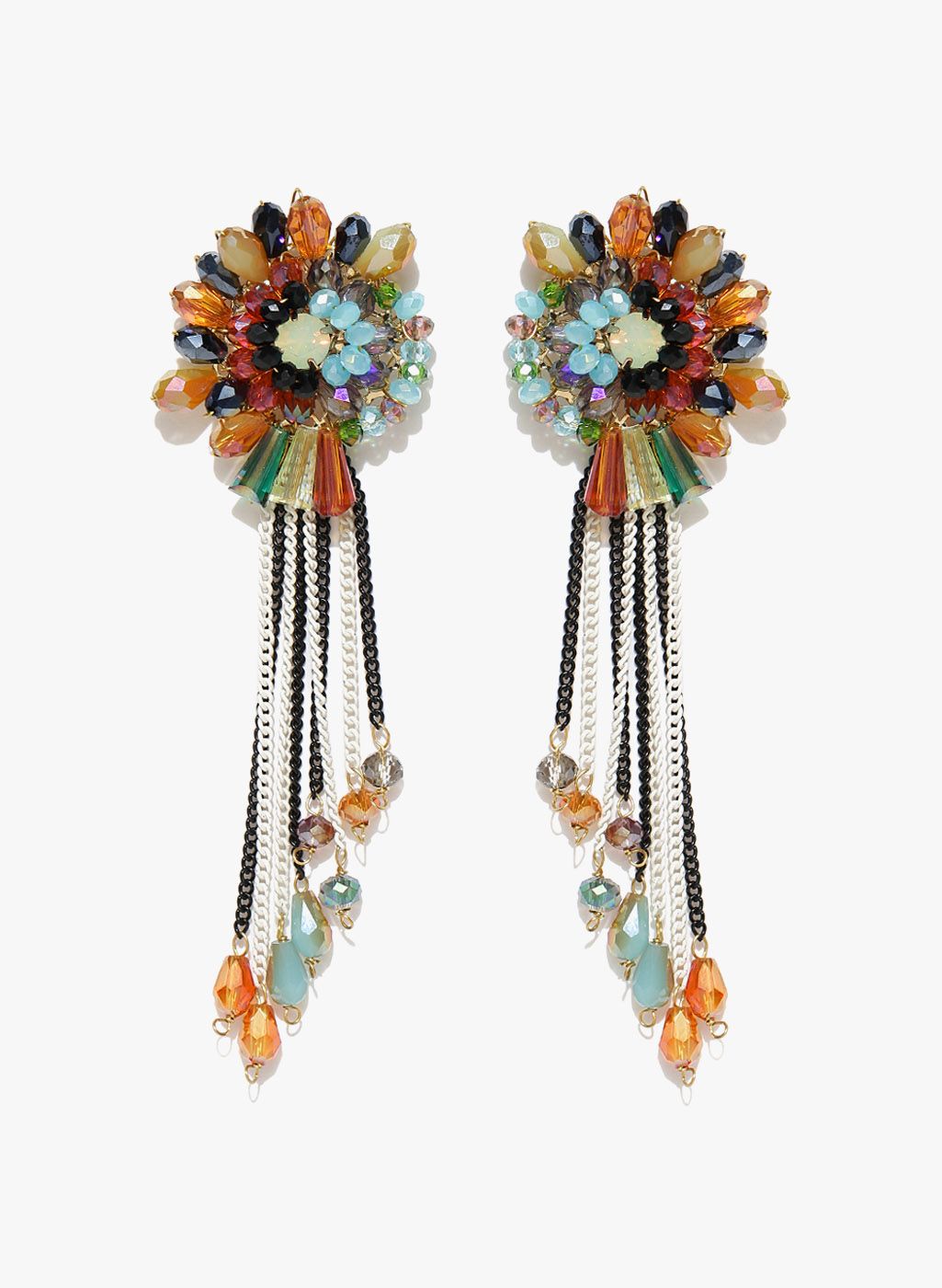 Jewels Galaxy Multicoloured Brass Danglers and Drop