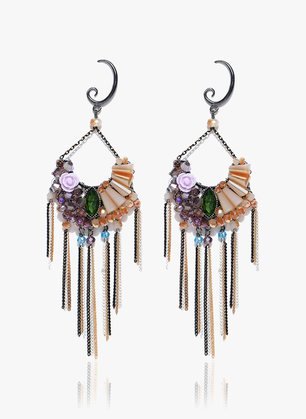 Jewels Galaxy Multicoloured Brass Danglers and Drop