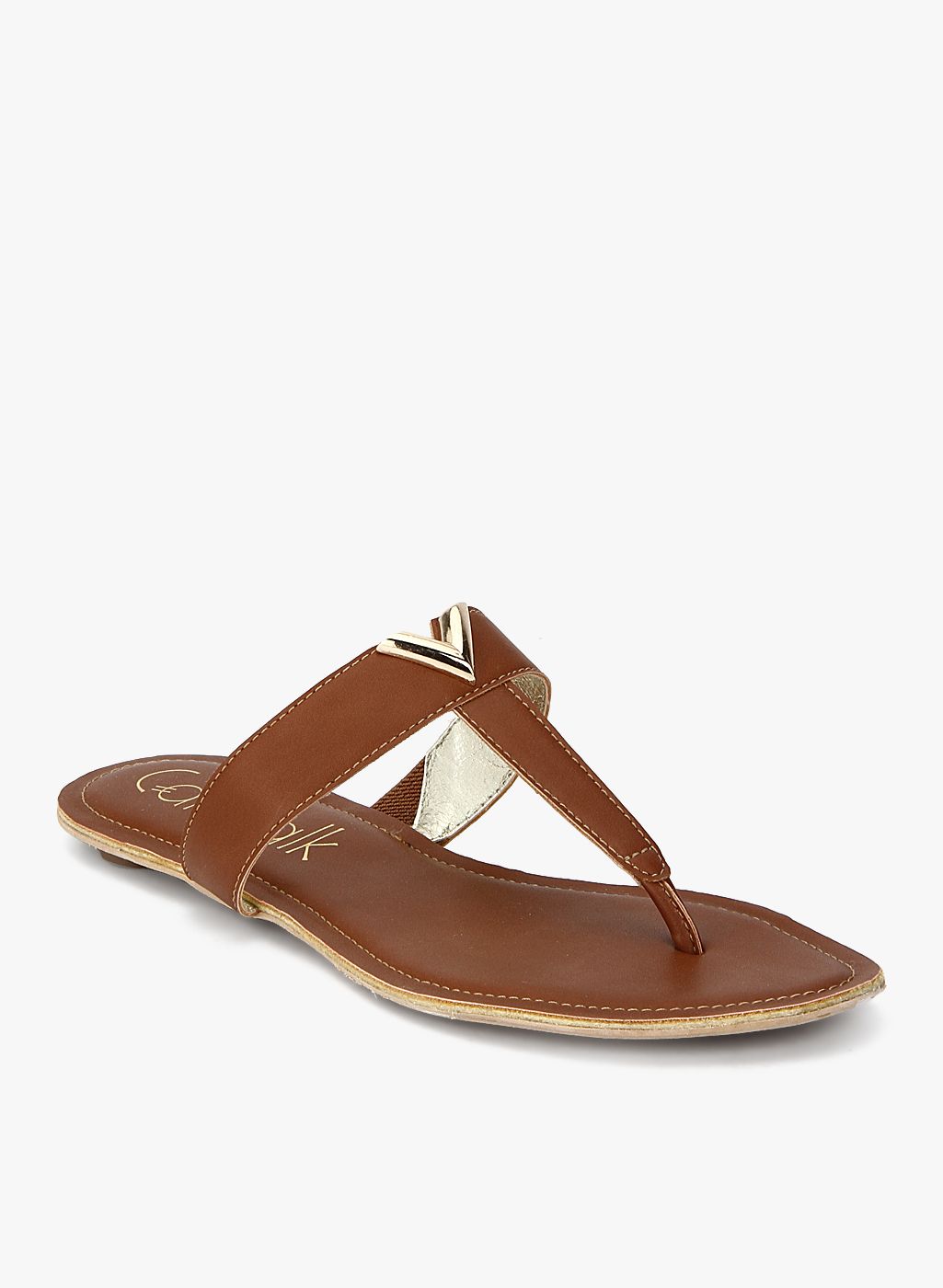 brown t strap flats