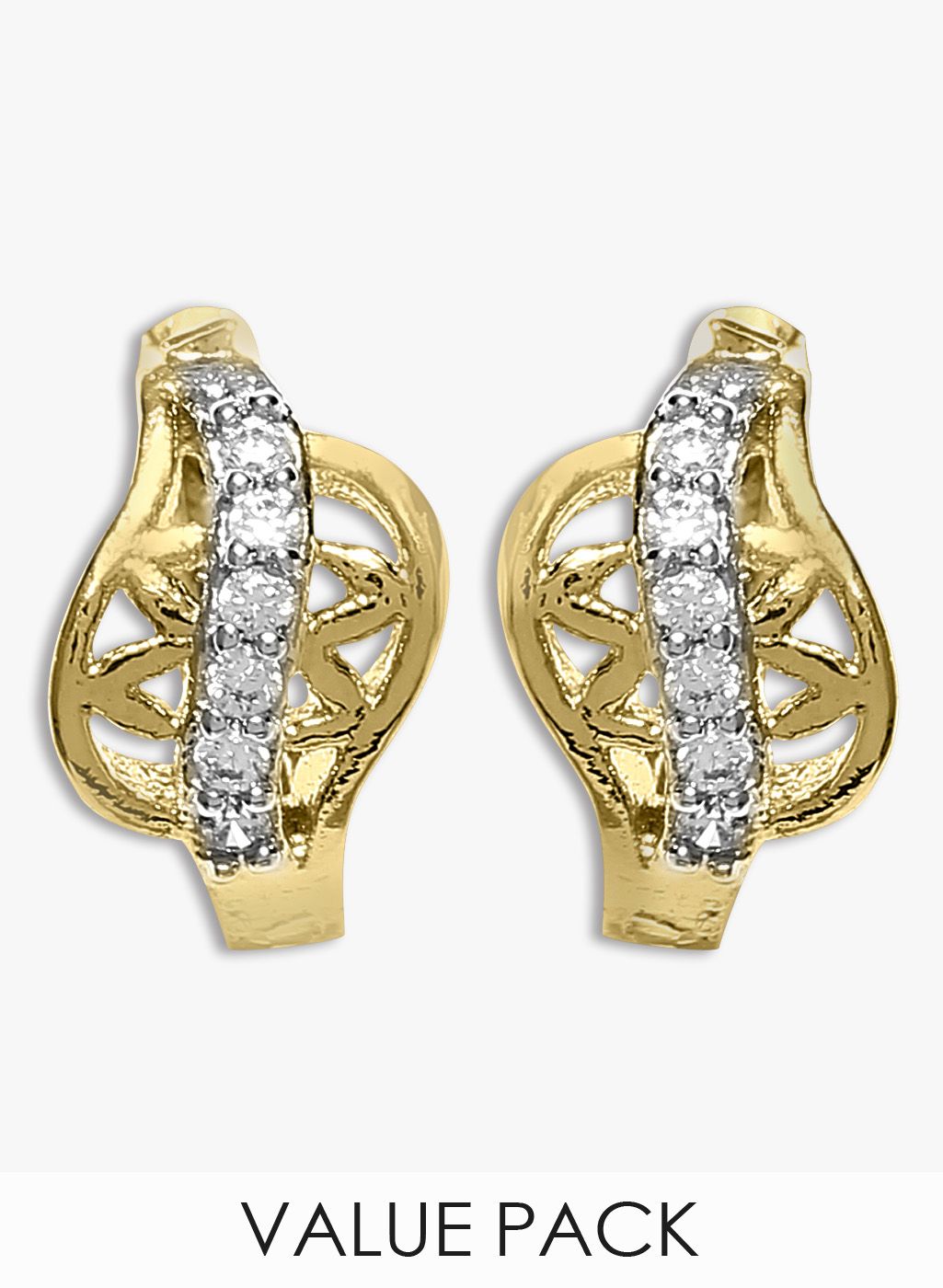 Sia Art Jewellery Golden/Silver Toned Hoops & Baali