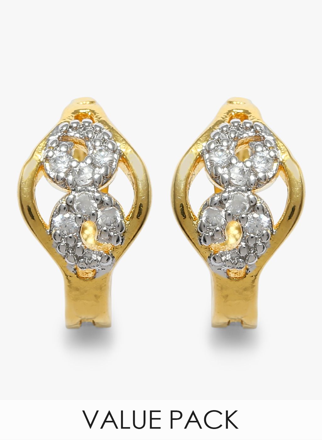 Sia Art Jewellery Golden/Silver Toned Hoops & Baali