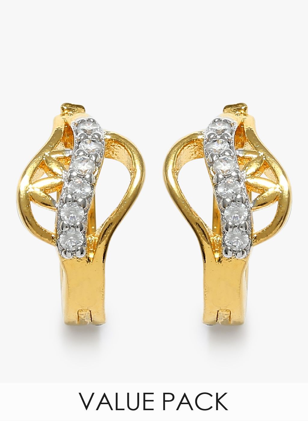 Sia Art Jewellery Golden/Silver Toned Hoops & Baali