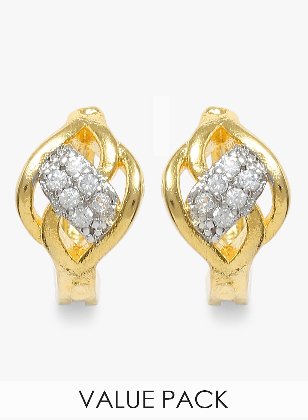 Sia Art Jewellery Golden/Silver Toned Hoops & Baali