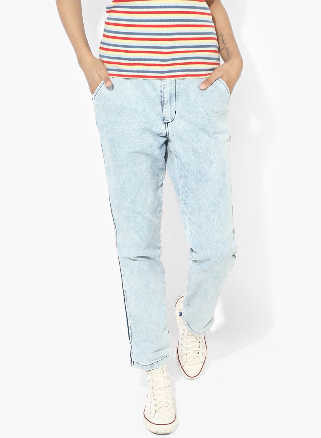 Levis Blue Solid Mid Rise Regular Fit Jeans