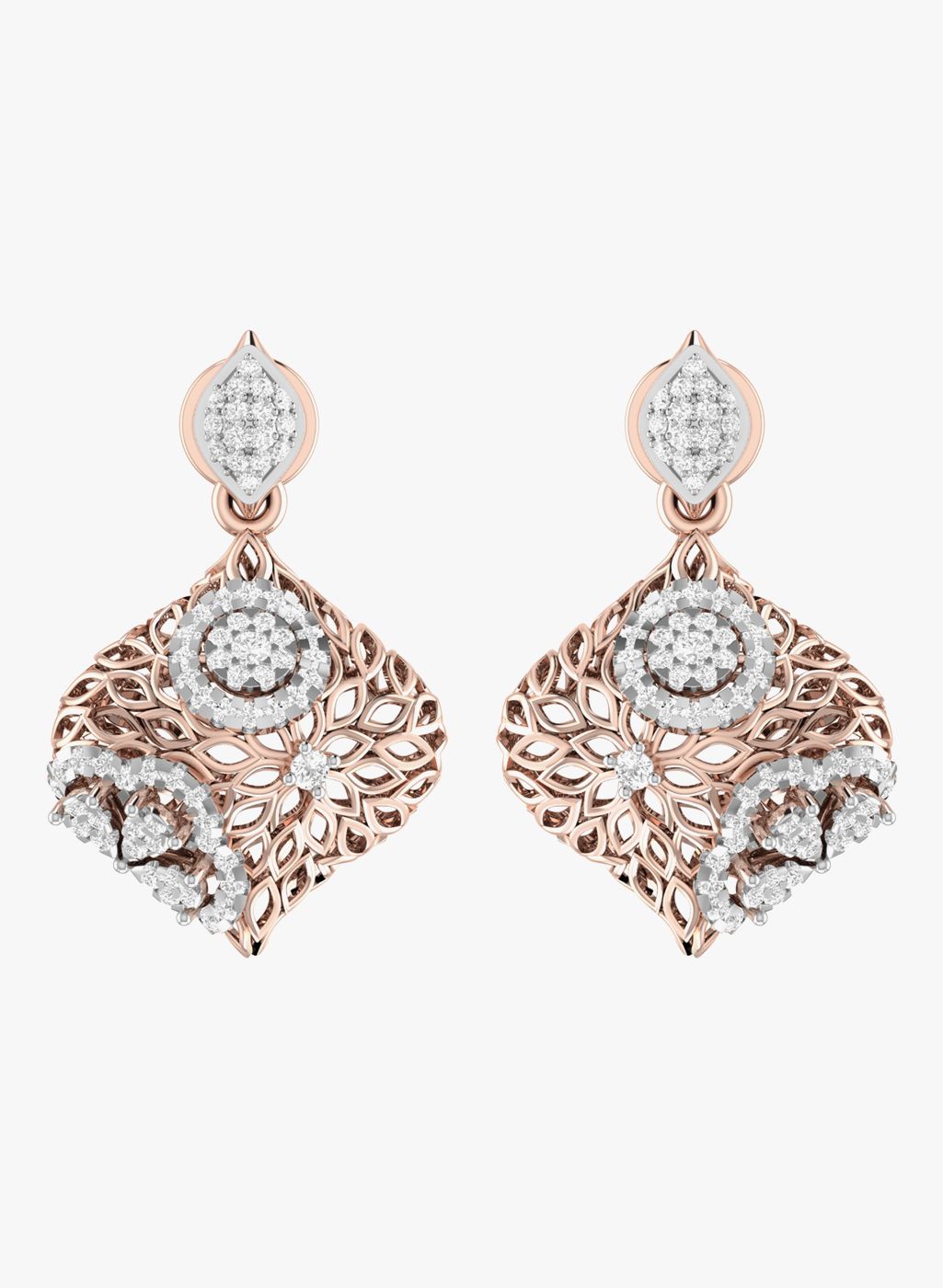 PC Jeweller The Bradly 18KT Yellow Gold & Diamond Danglers & Drop