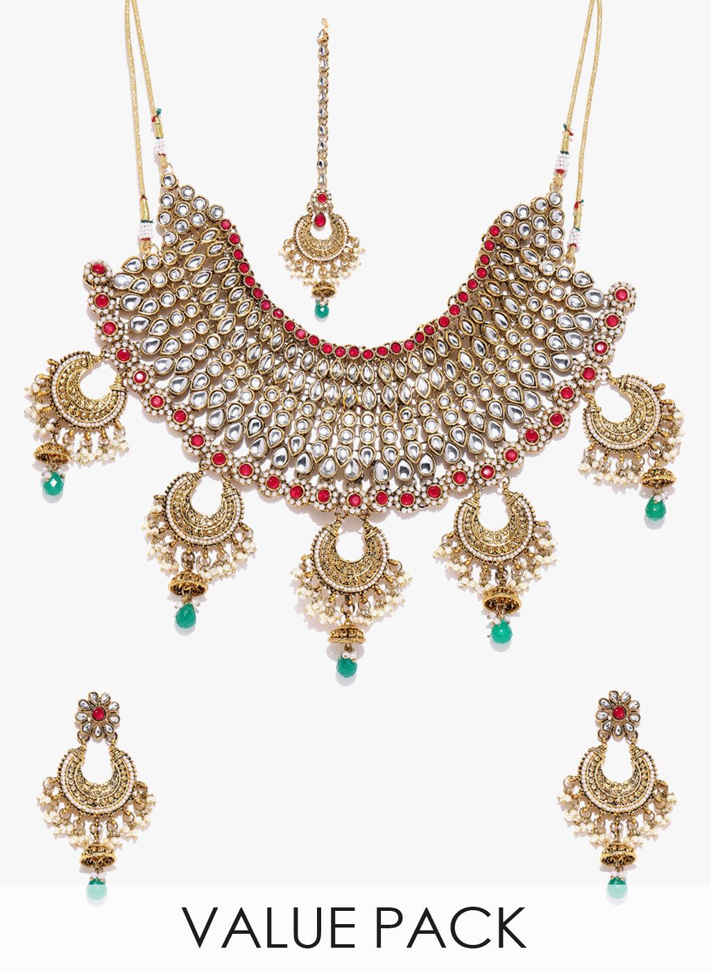 Zaveri Pearls Multicoloured 100%Zinc Necklace Set