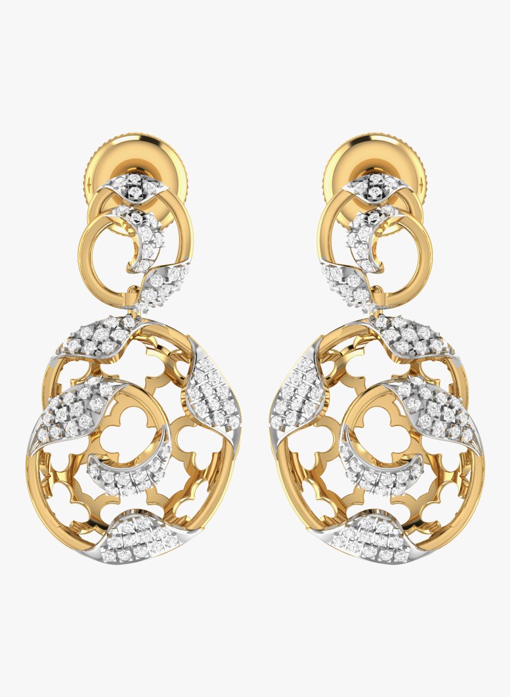 PC Jeweller The Kieron 18KT Yellow Gold & Diamond Danglers & Drop