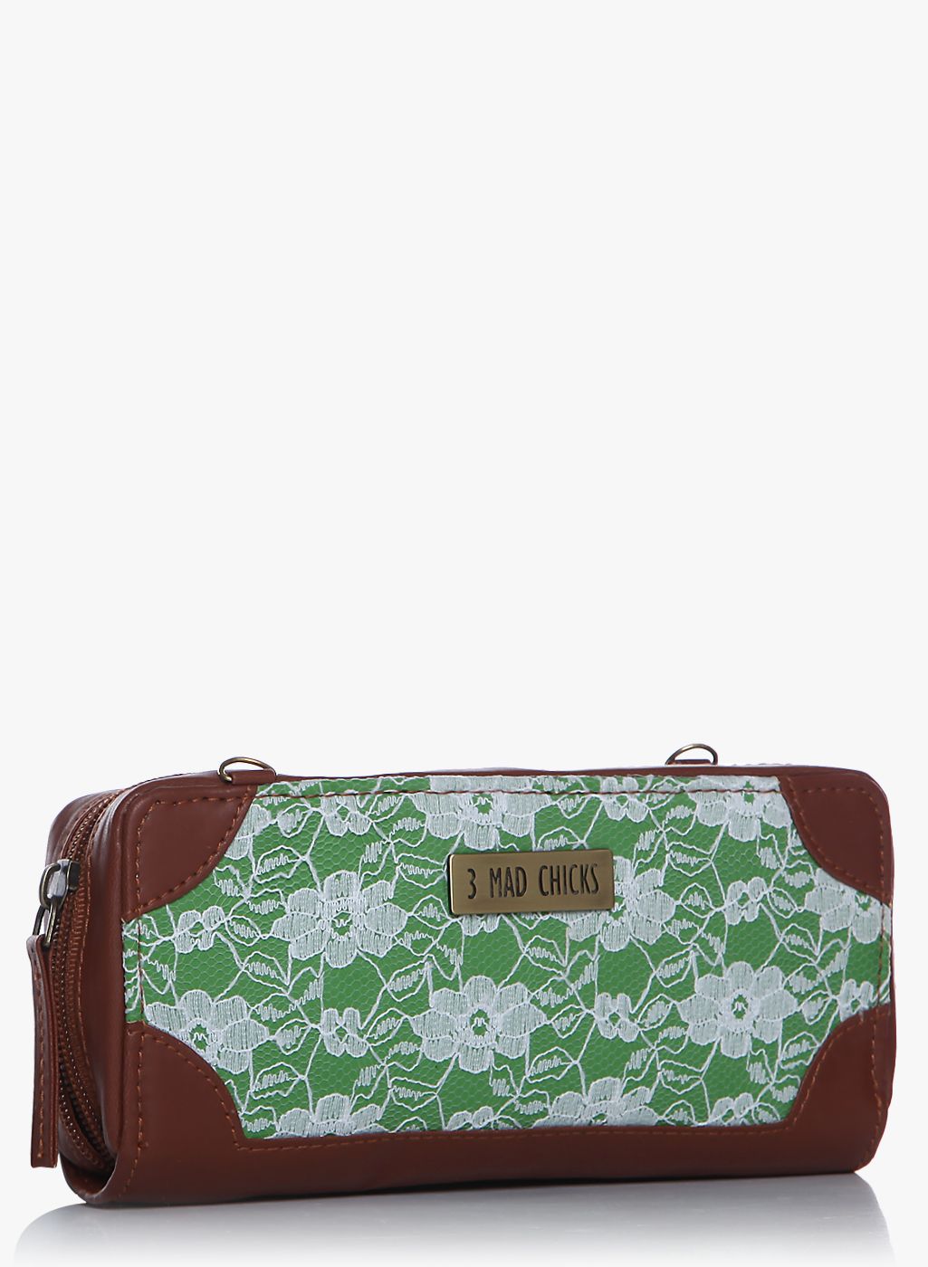 3 Mad Chicks Lace Me Up Green/Brown Slinglet Wallet