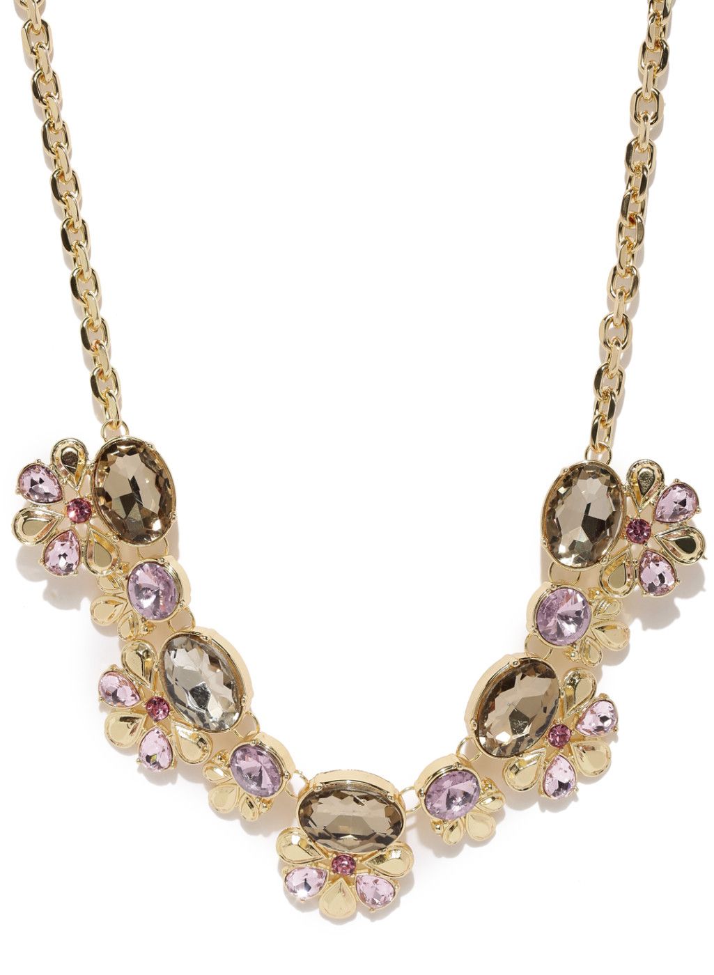 DressBerry Gold-Toned & Pink Stone-Studded Necklace