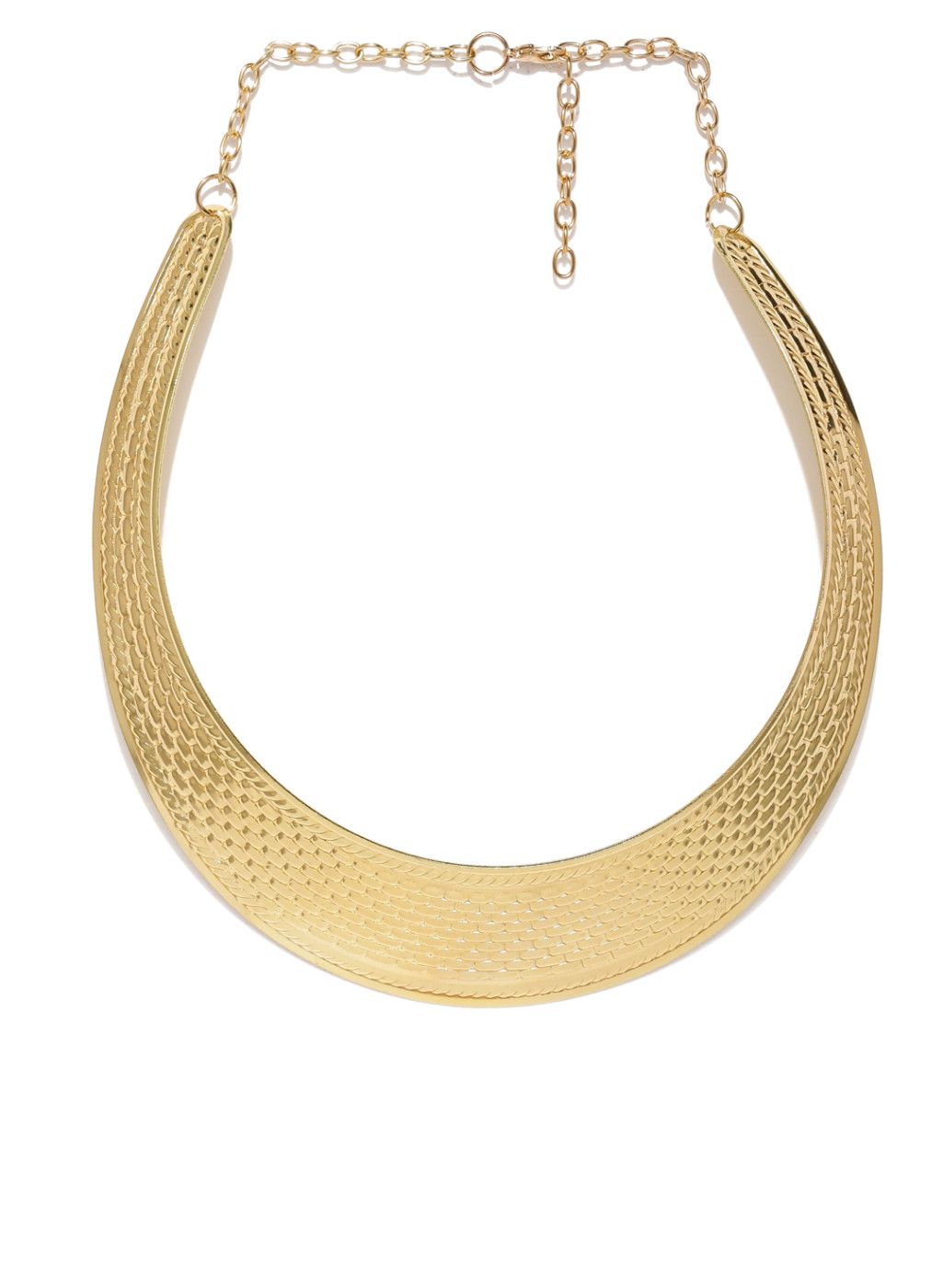 Anouk Gold-Toned Textured Statement Collar Necklace