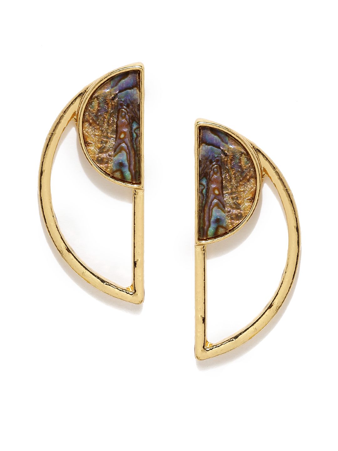 Mast & Harbour Gold-Toned Contemporary Drop Earrings