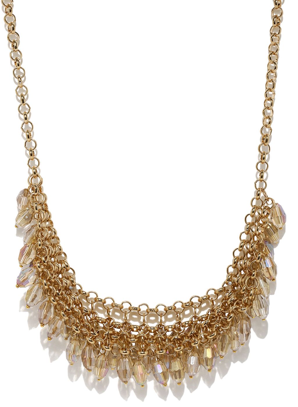 DressBerry Gold-Toned & Beige Metal Choker Necklace