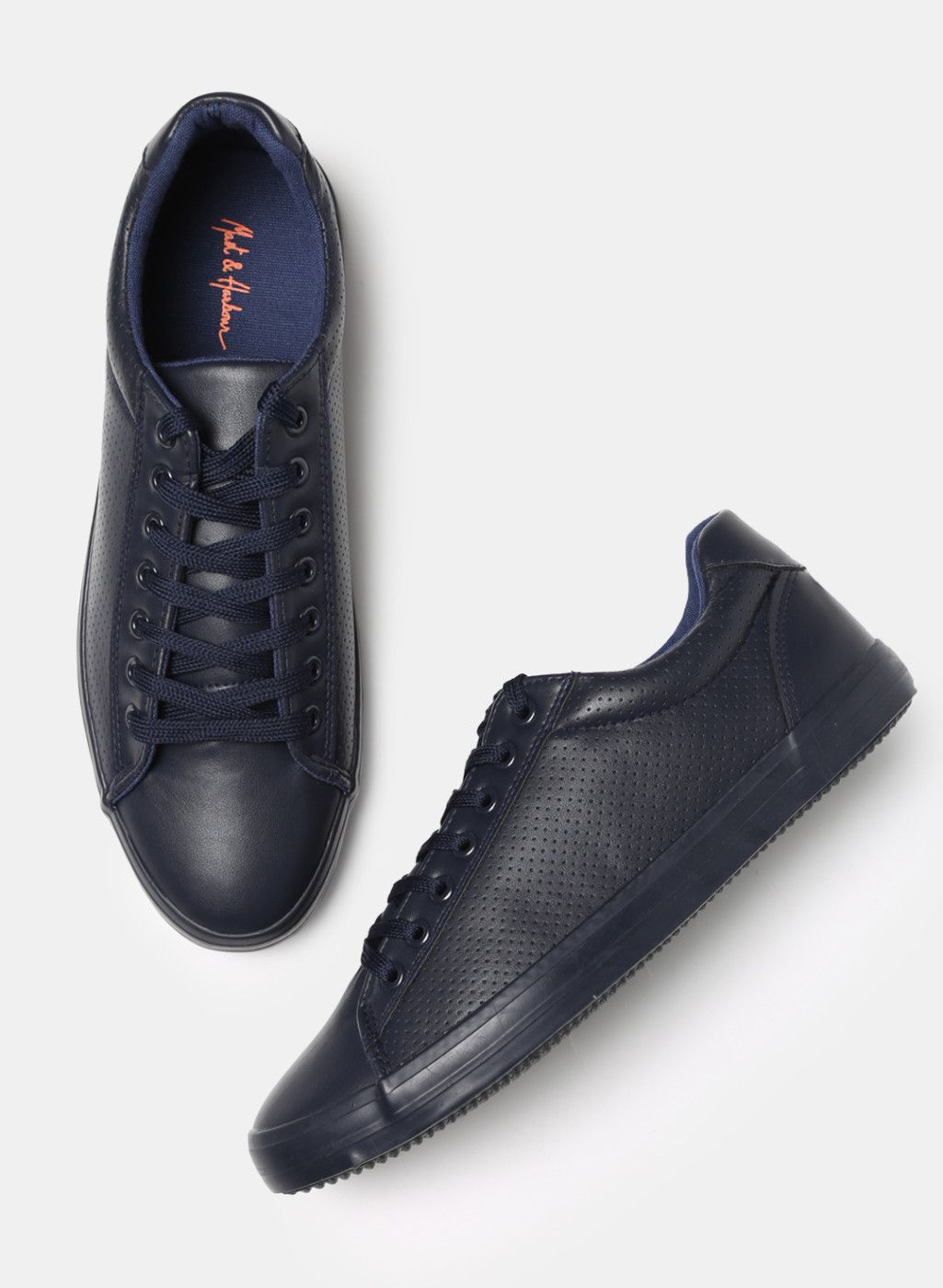 Mast & Harbour Navy Perforated Sneakers