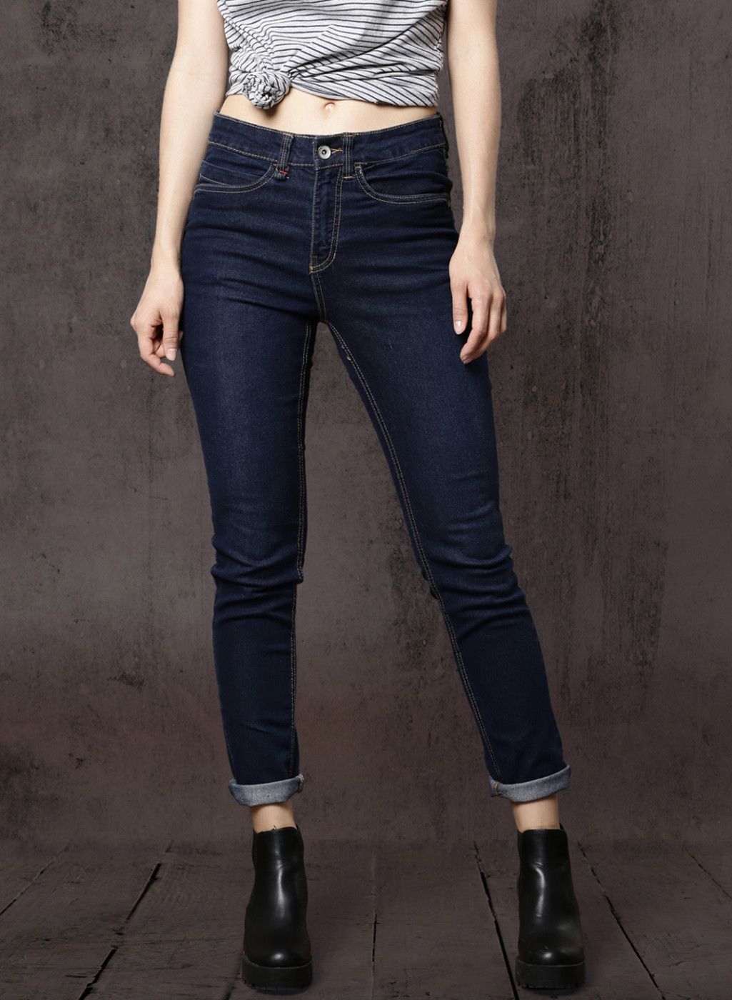 Roadster Navy Blue Mid-Rise Regular Fit Jeans