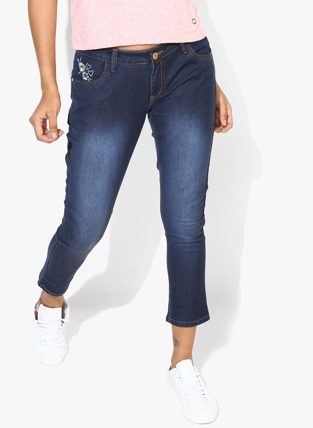 Blue Skinny Fit Low-Rise Jeans Price in India