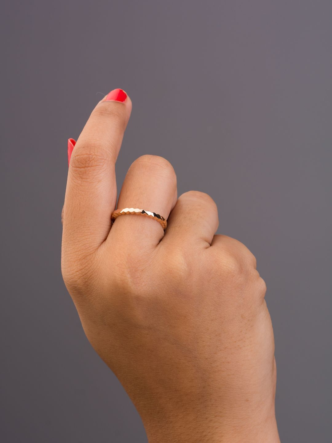 TALISMAN Rose Gold-Plated & Circular-Shaped Handcrafted Finger Ring Price in India