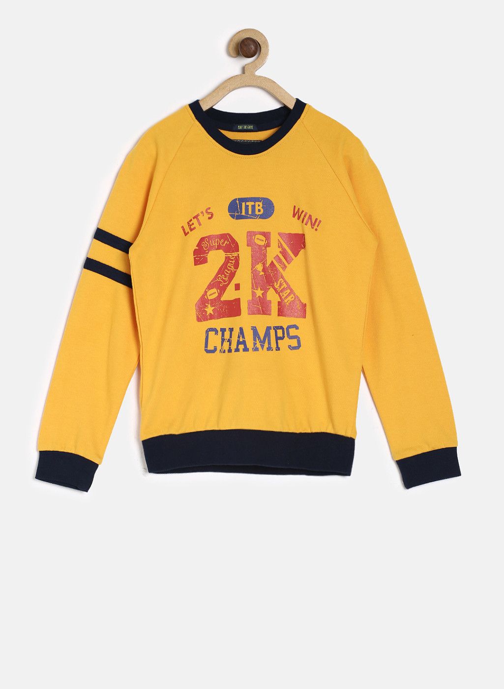 Indian Terrain Yellow Printed Sweatshirt